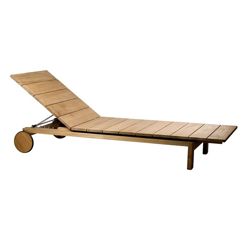 Outdoor Furniture Teak - سرير خشبي صلب للشاطئ وحمام السباحة