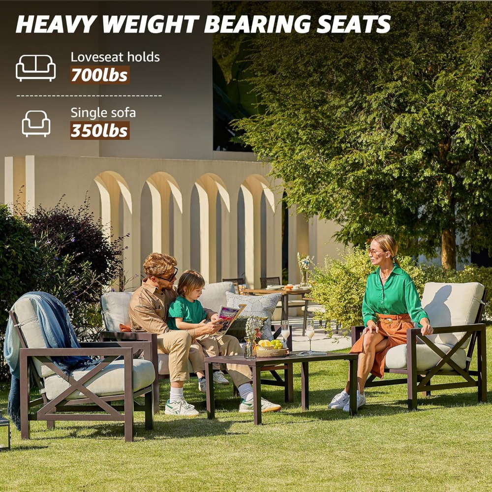 Outdoor Furniture One Piece - طقم فناء مكون من أربع قطع،