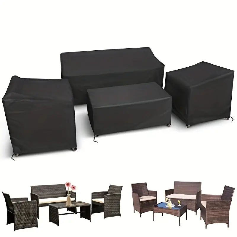 Outdoor Furniture Recliner Set - 4 قطع/مجموعة أغطية أثاث الفناء، أغطية
