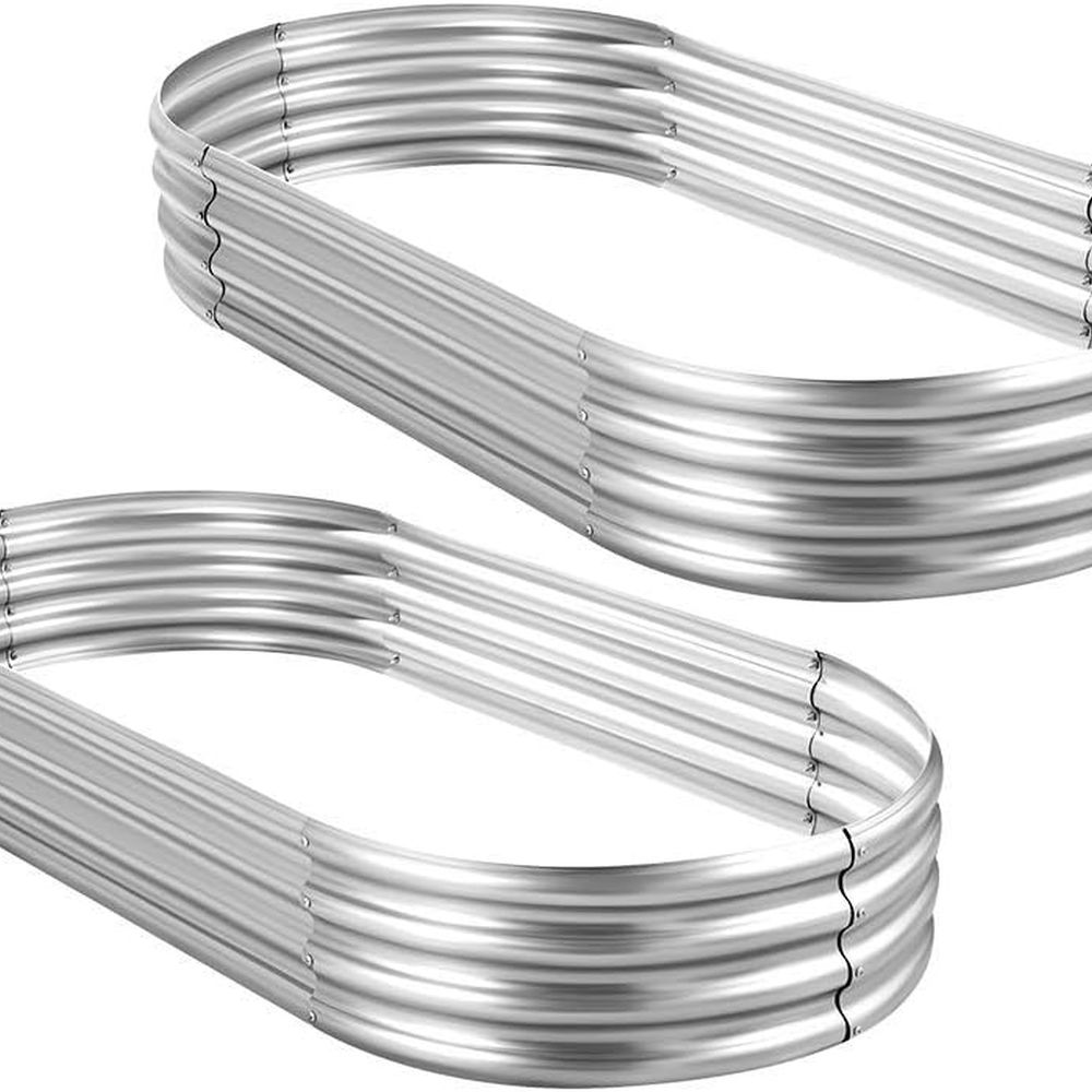 Planter Raised Metal - عبوة من أغطية الحديقة المرتفعة البيضاوية