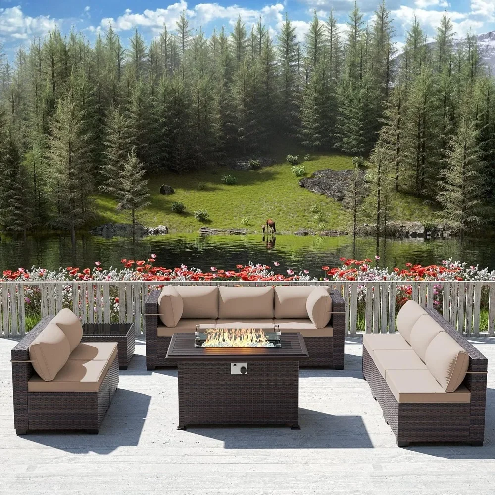 Outdoor Furniture Fire Pit Set - -مجموعة أثاث الفناء مع طاولة حفرة