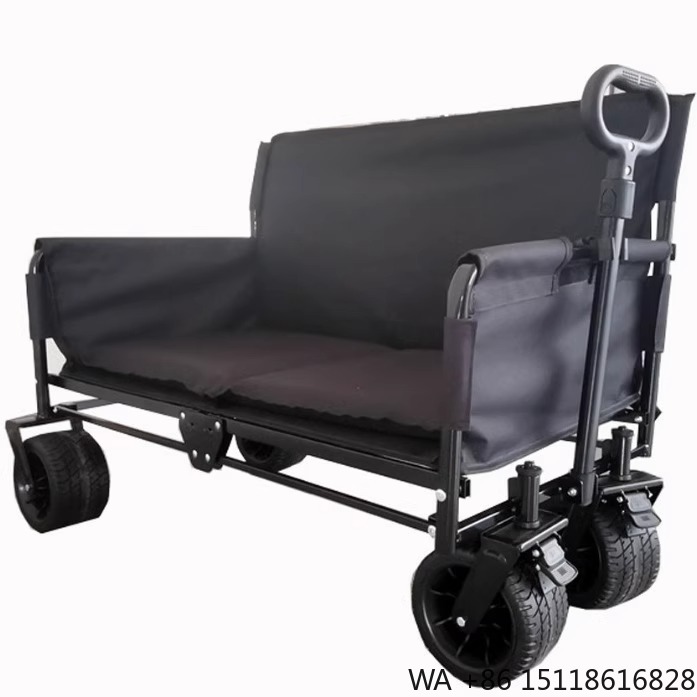 Outdoor Furniture Recliner Set - عربة معدنية متعددة الوظائف بأربع عجلات