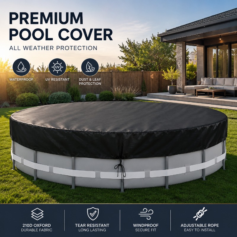 Outdoor Furniture For Pool - غطاء حمام سباحة دائري من أكسفورد