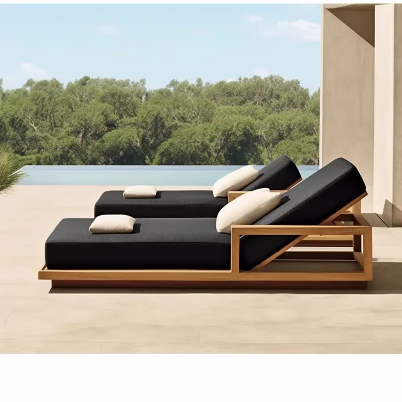 Outdoor Furniture In Sale - كرسي استلقاء خشبي للشاطئ وحمام السباحة