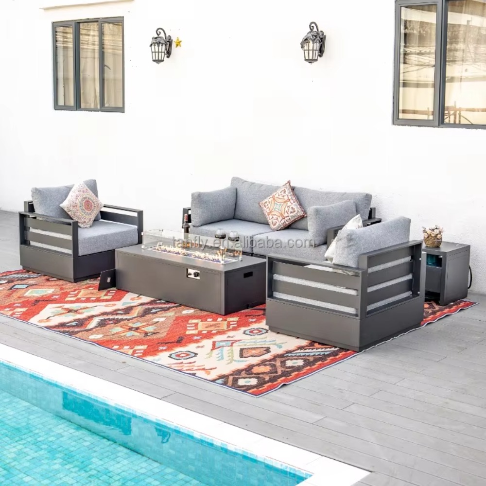 Outdoor Furniture Fire Pit Set - طقم أثاث خارجي للفنادق والفلل، مجموعة