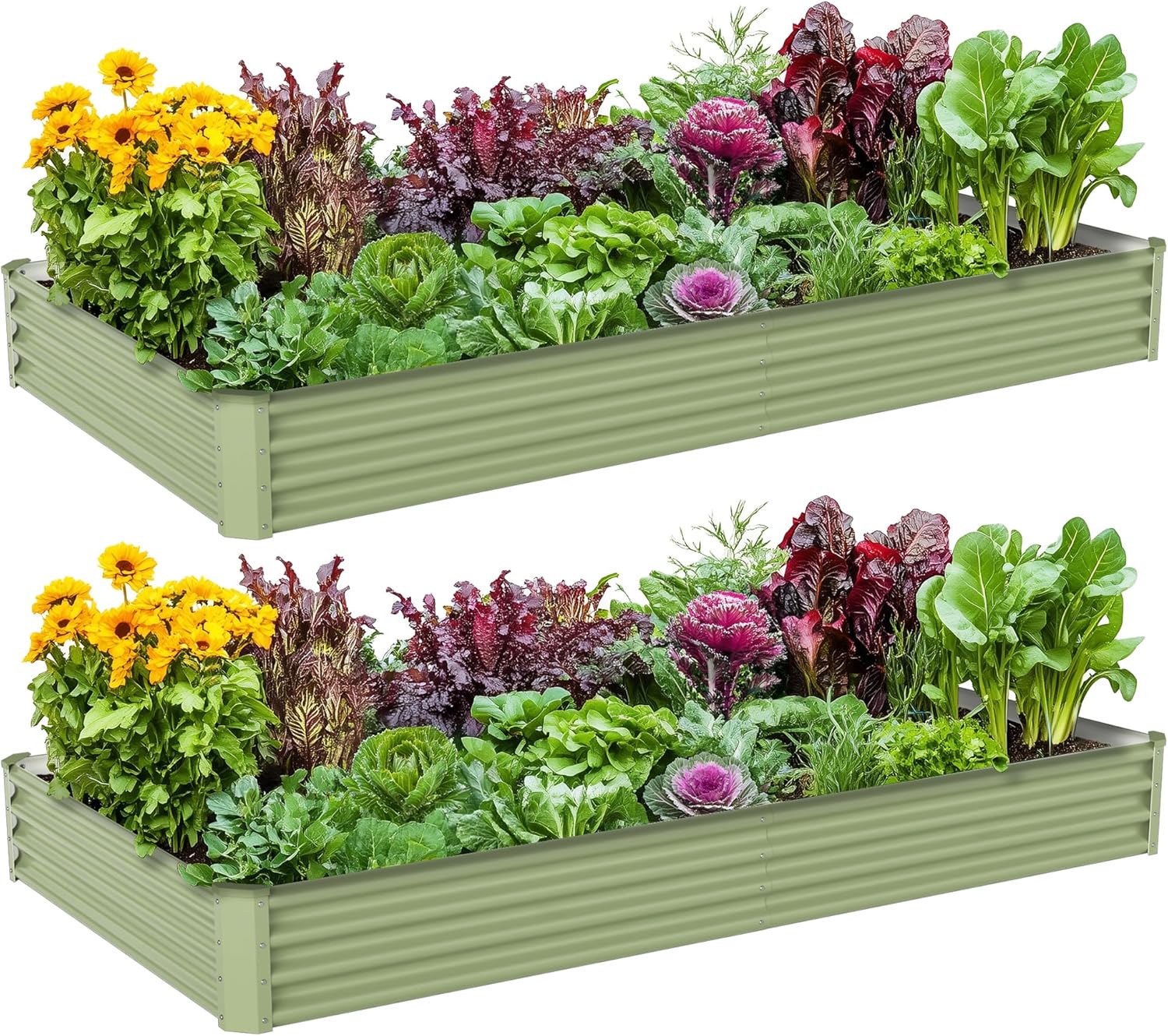 Planter Raised Metal - حوض زراعة خضروات معدني للاستخدام الخارجي،