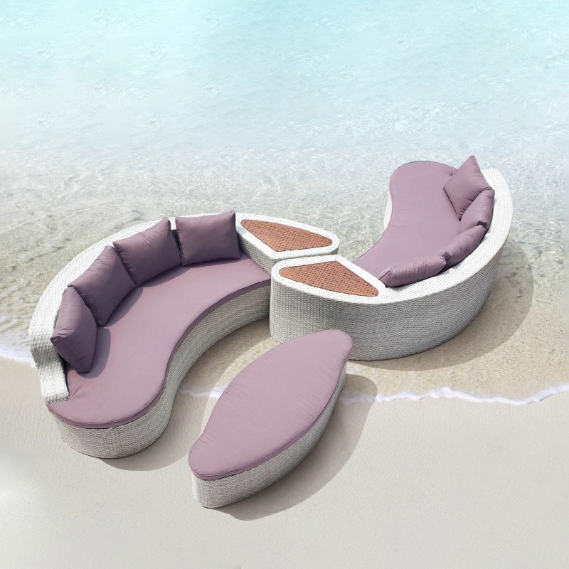Outdoor Furniture Exhibition - أريكة مستديرة من الروطان، أريكة لقاعة