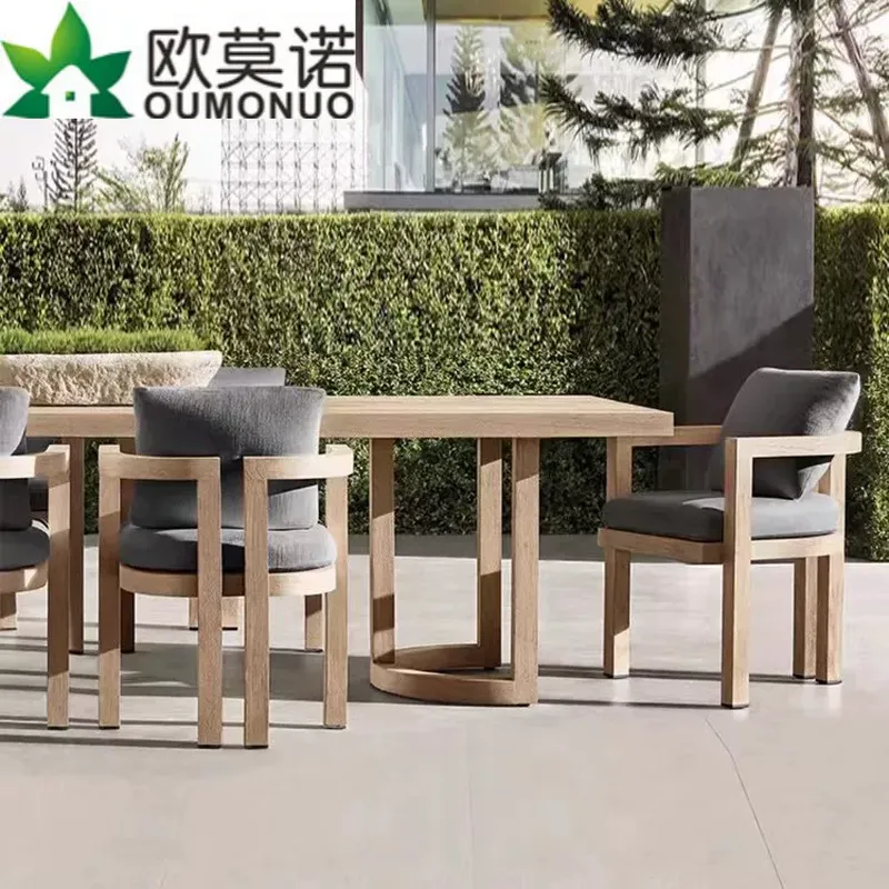 Outdoor Furniture Teak - طقم طعام خشبي خارجي بتصميم نوردي