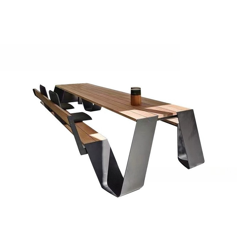 Outdoor Furniture One Piece - طاولة طويلة قطعة واحدة مع مجموعة