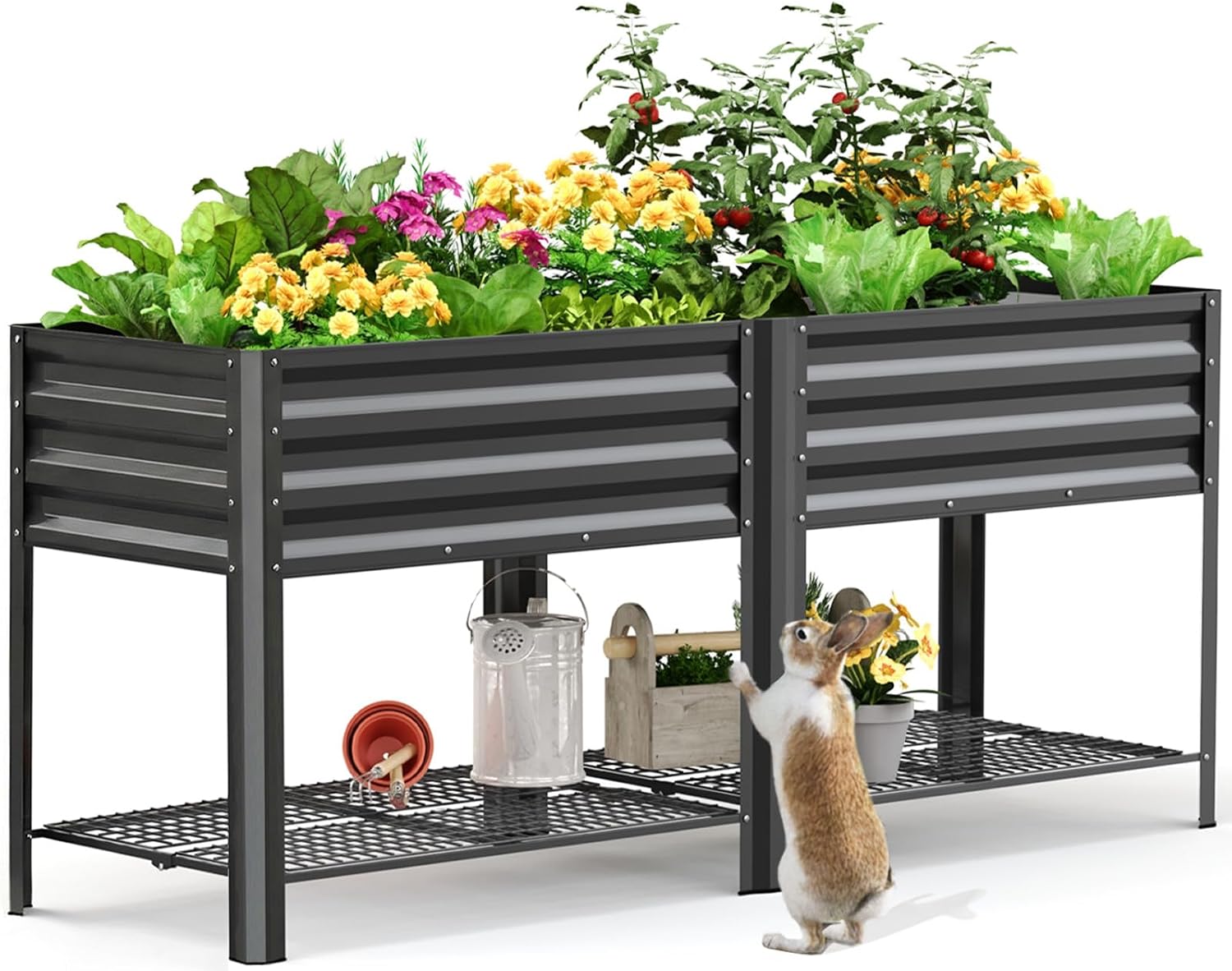Planter Raised Metal - حوض زراعة مرتفع مجلفن مع أرجل
