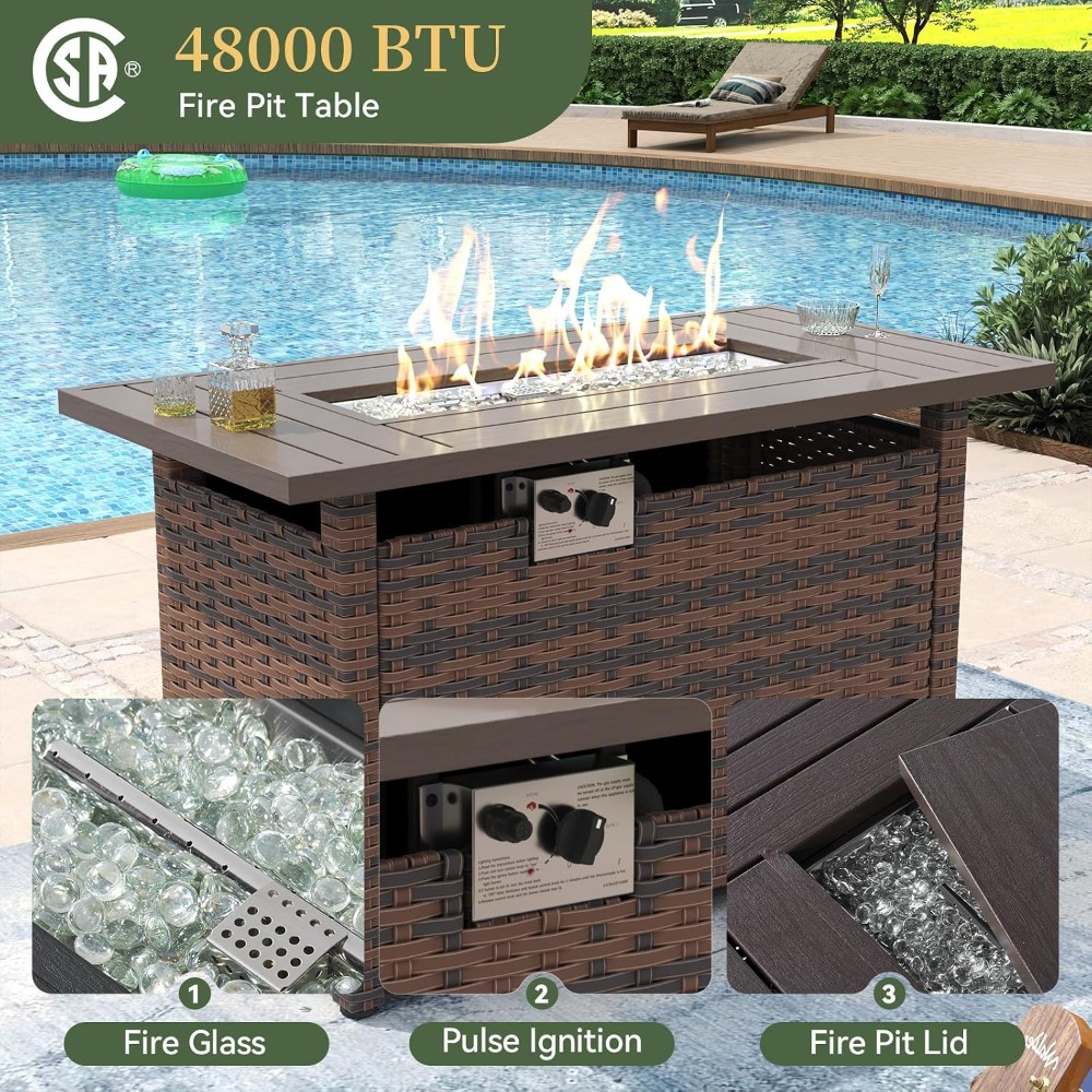 Outdoor Furniture Fire Pit Set - عرض حصري: طقم أثاث خارجي مكون