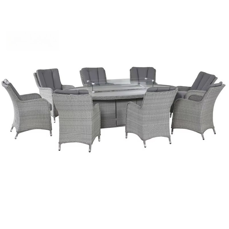 طقم أثاث خارجي حديث من الراتان - مراجعة Outdoor Furniture Fire Pit Set وسعره
