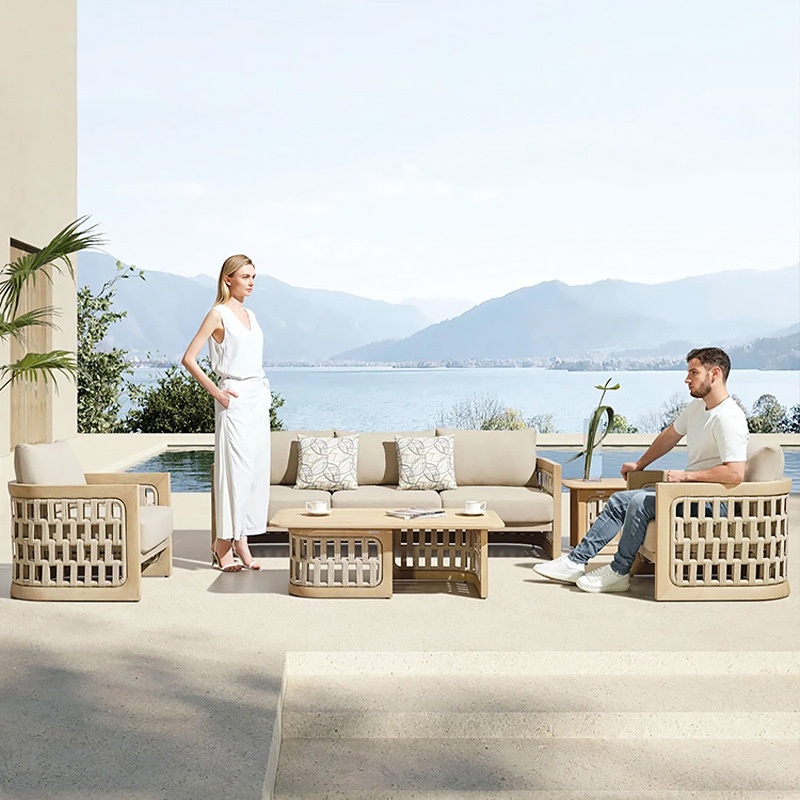 # طقم أريكة خشبية من خشب الساج - مراجعة Outdoor Furniture Teak وسعره