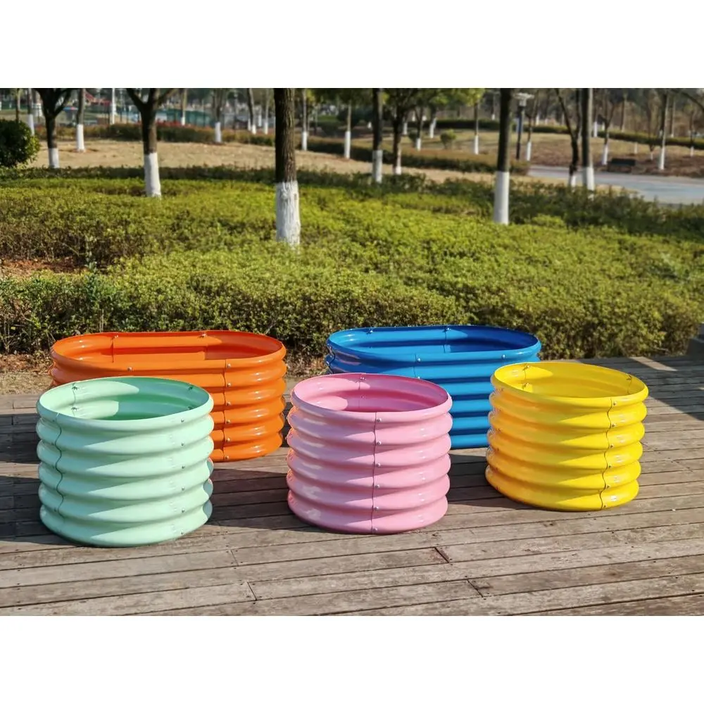 مجموعة من 5 أحواض زراعة صغيرة  - مراجعة Planter Raised Metal وسعره