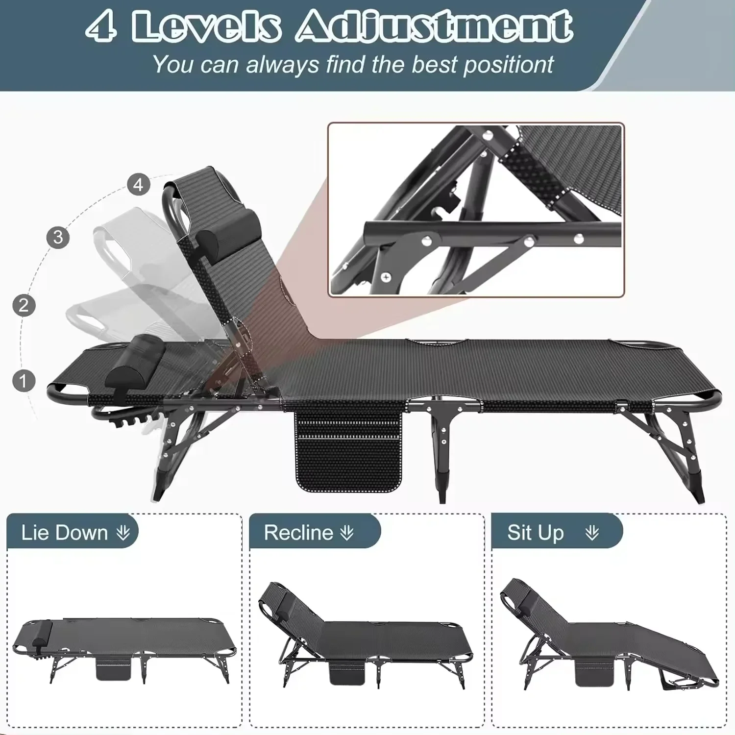 سرير قابل للطي محمول مع وضعيات - مراجعة Outdoor Furniture In Sale وسعره