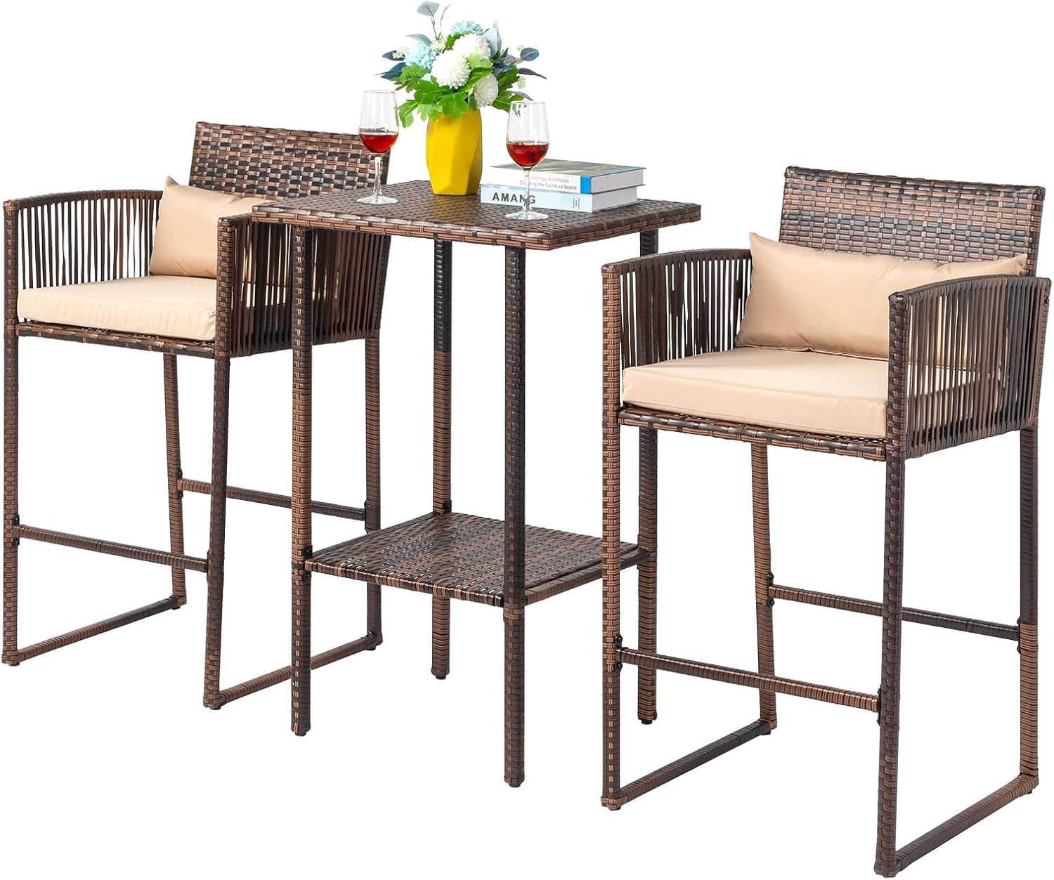 طقم طاولة بار خارجية من الراتا - مراجعة Outdoor Furniture Plus وسعره