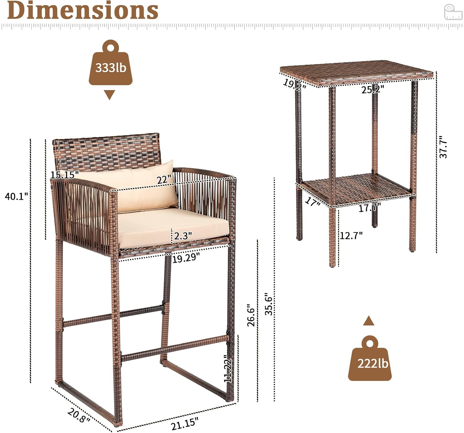 طقم طاولة بار خارجية من الراتا - مراجعة Outdoor Furniture Plus وسعره