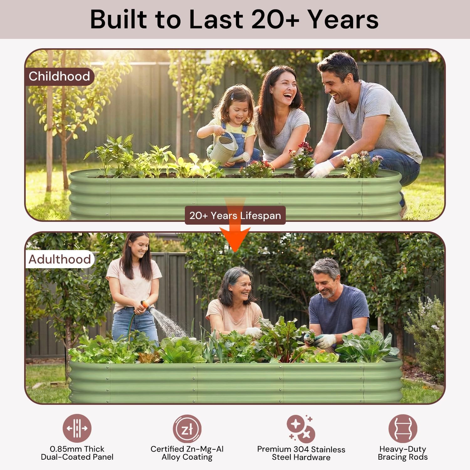 حوض زراعة مرتفع مجلفن 8×4×1 قد - مراجعة Planter Raised Metal وسعره