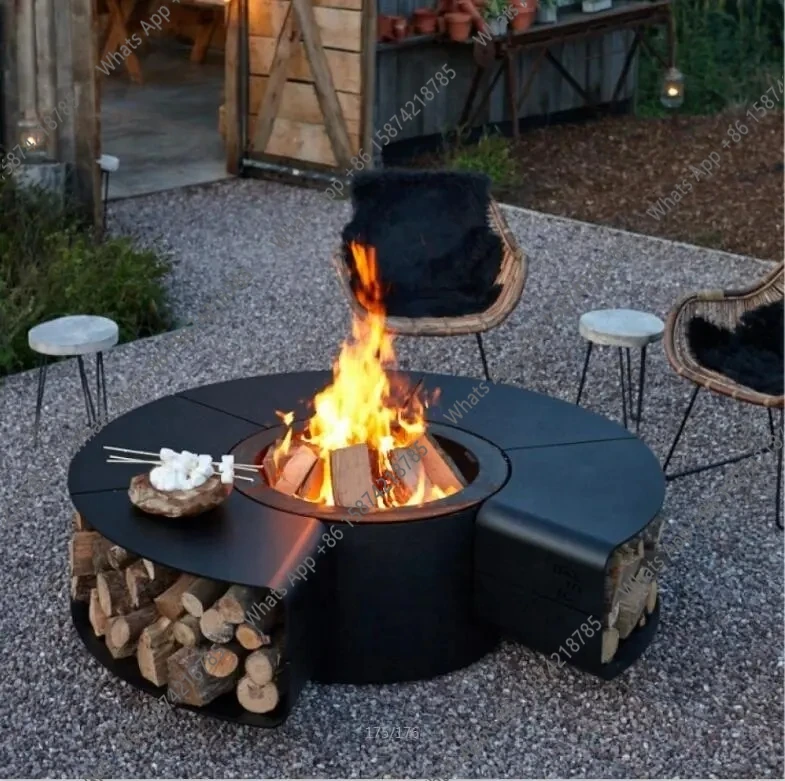 طاولة نار خارجية بدون دخان من  - مراجعة Outdoor Furniture Fire Pit Set وسعره