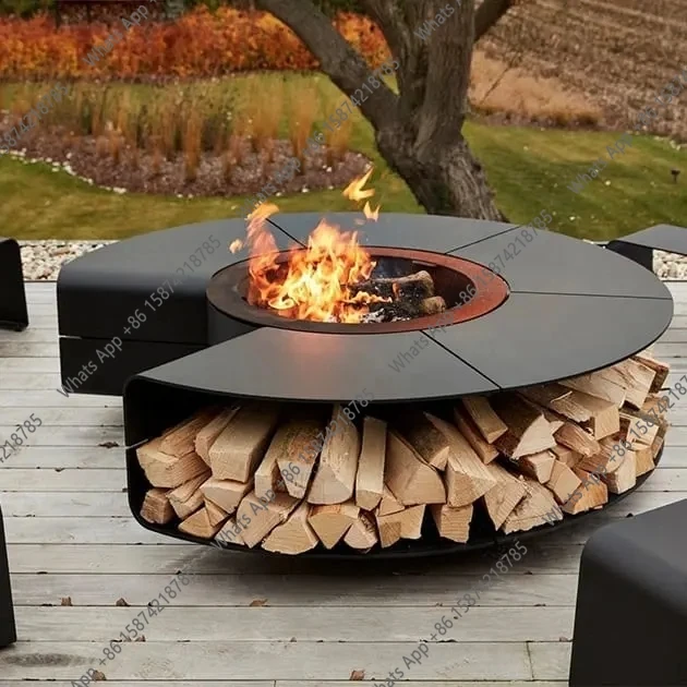 طاولة نار خارجية بدون دخان من  - مراجعة Outdoor Furniture Fire Pit Set وسعره
