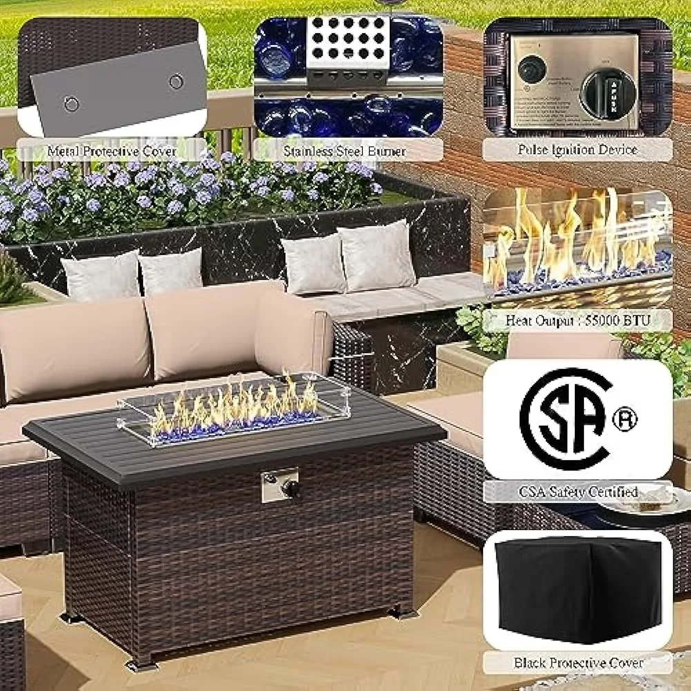 -مجموعة أثاث الفناء مع طاولة ح - مراجعة Outdoor Furniture Fire Pit Set وسعره