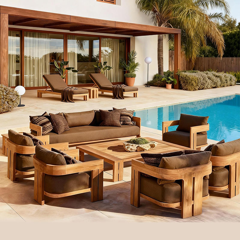 طقم أريكة خشب الساج للخارج 202 - مراجعة Outdoor Furniture Teak وسعره