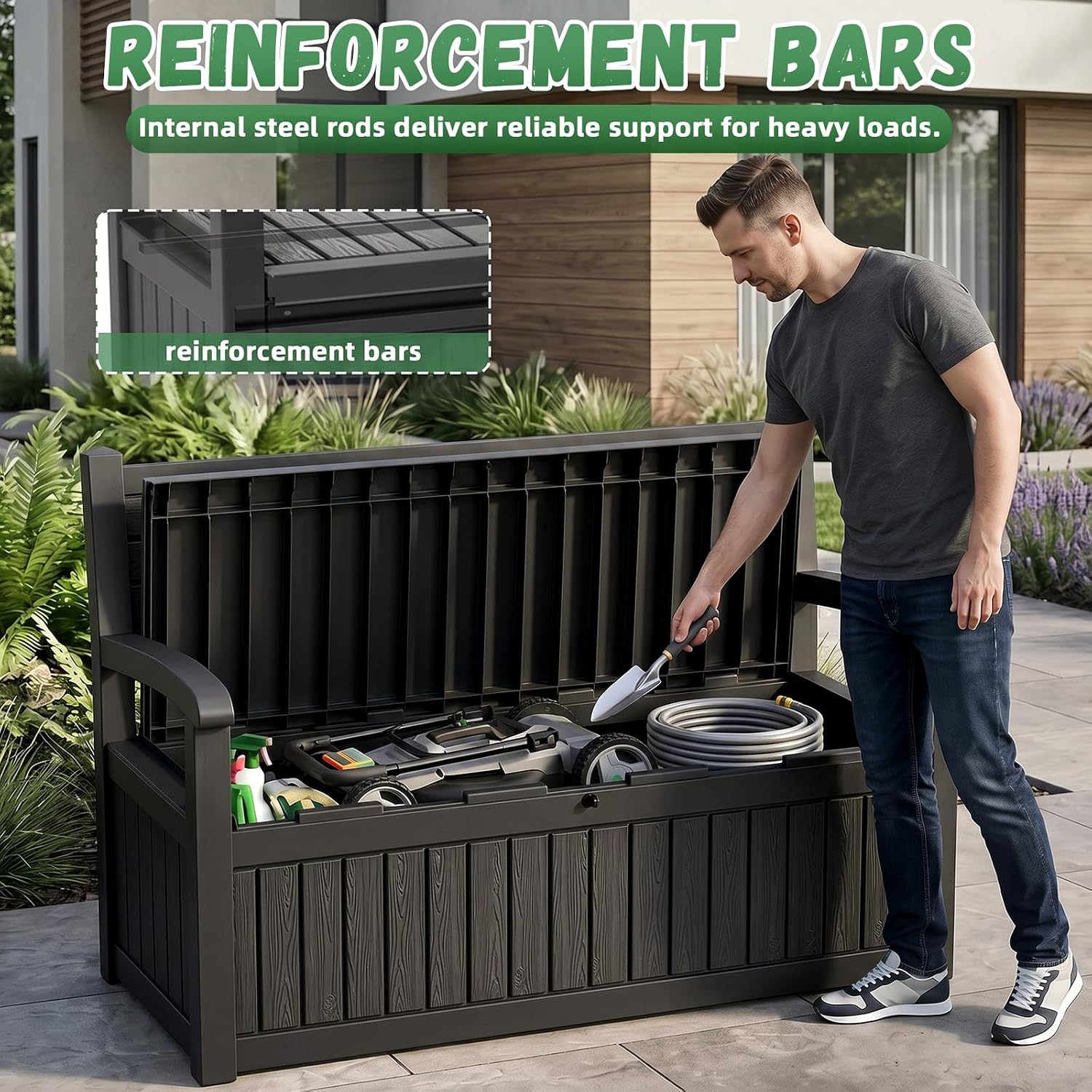صندوق تخزين خارجي كبير مقاوم ل - مراجعة Outdoor Furniture For Pool وسعره