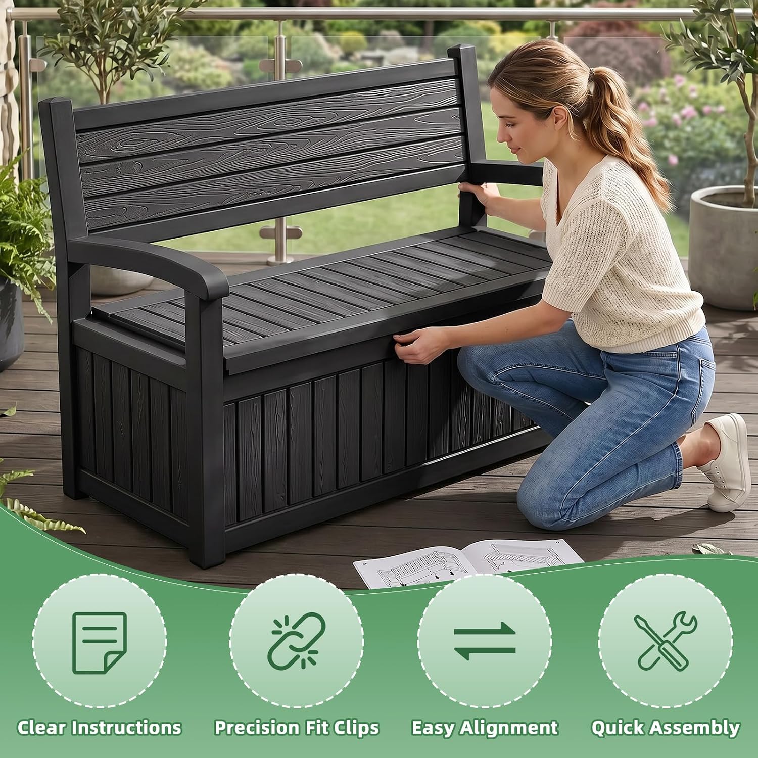 صندوق تخزين خارجي كبير مقاوم ل - مراجعة Outdoor Furniture For Pool وسعره