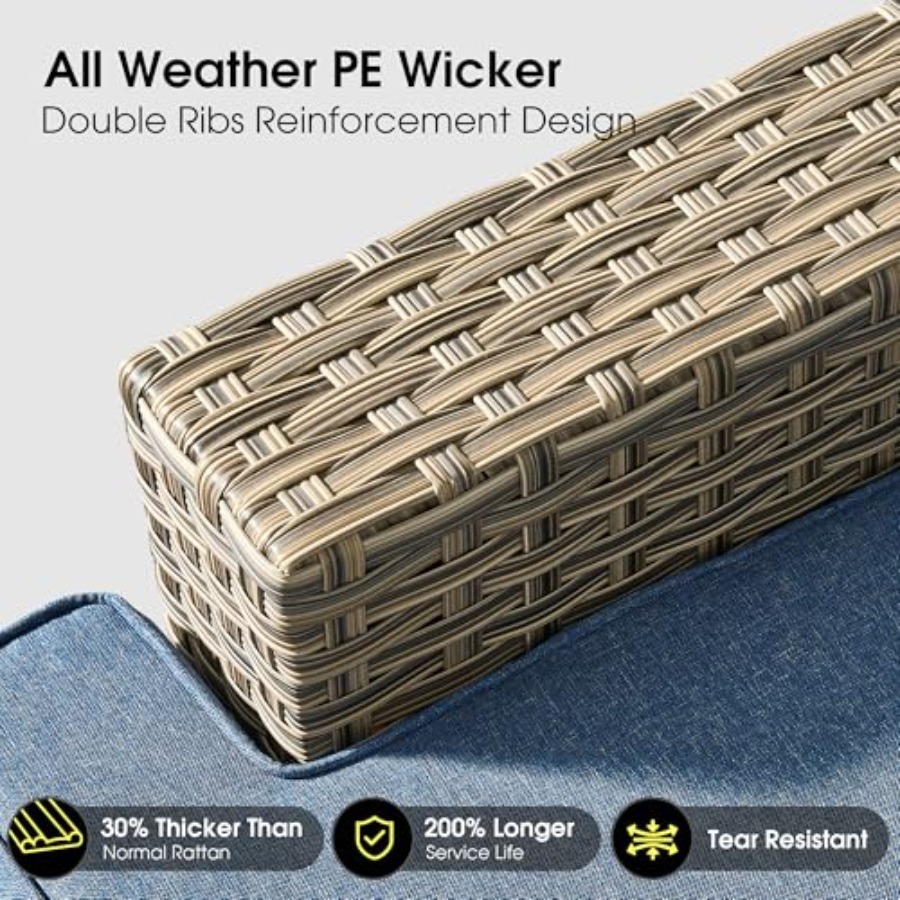 طقم أثاث خارجي مقطعي للشرفة مع - مراجعة Outdoor Furniture Fire Pit Set وسعره