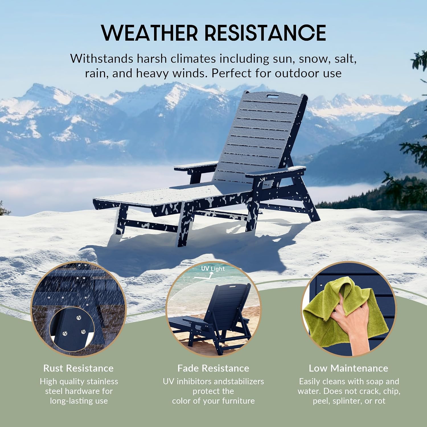 كرسي استرخاء ماليبو بولي قابل  - مراجعة Outdoor Furniture Recliner Set وسعره