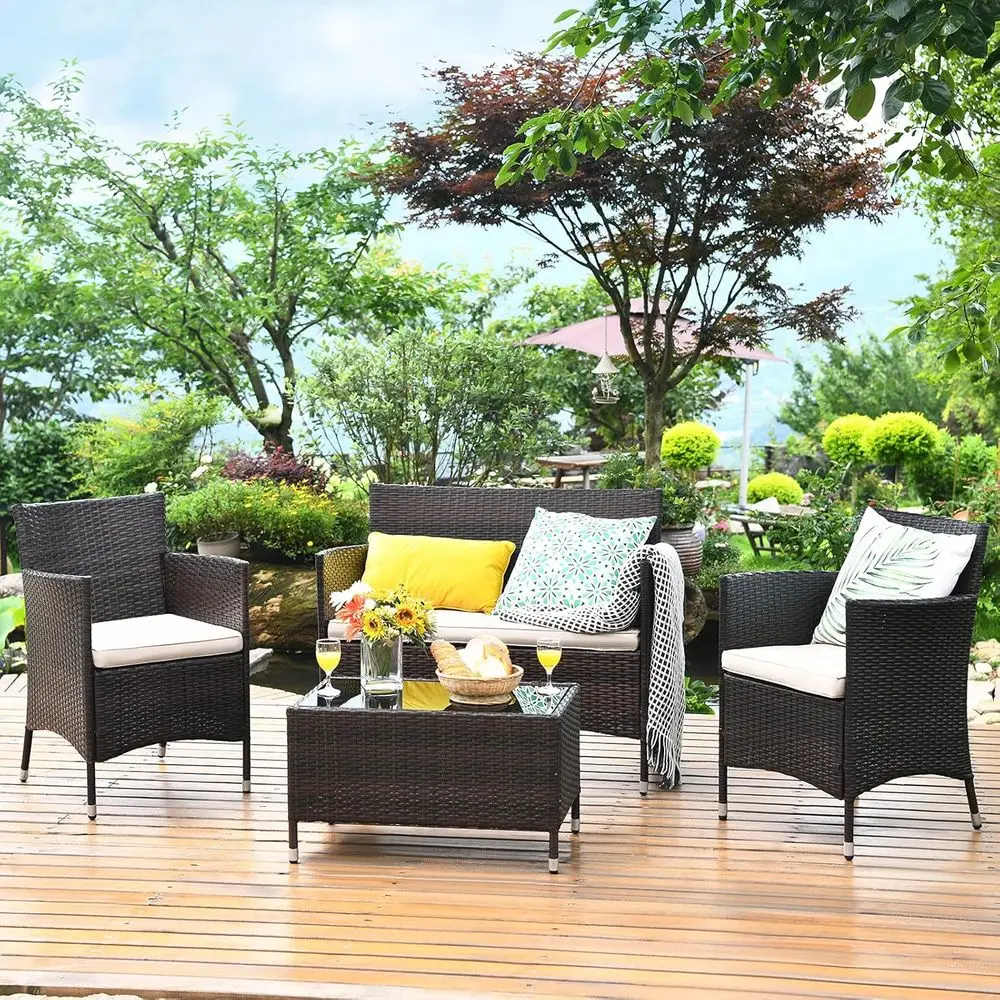 طقم أثاث خارجي من الراتان مكون - مراجعة Outdoor Furniture Balcony وسعره