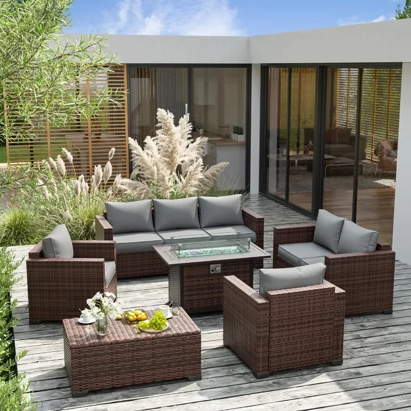 مجموعة اثاث مع طاولة حفرة النا - مراجعة Outdoor Furniture Fire Pit Set وسعره
