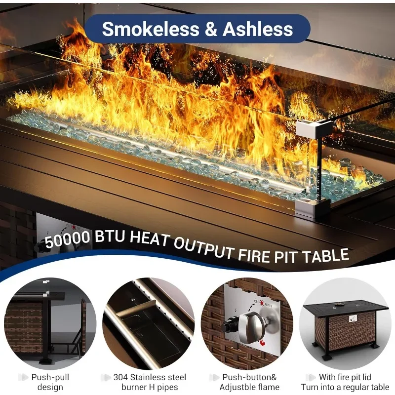 مجموعة اثاث مع طاولة حفرة النا - مراجعة Outdoor Furniture Fire Pit Set وسعره
