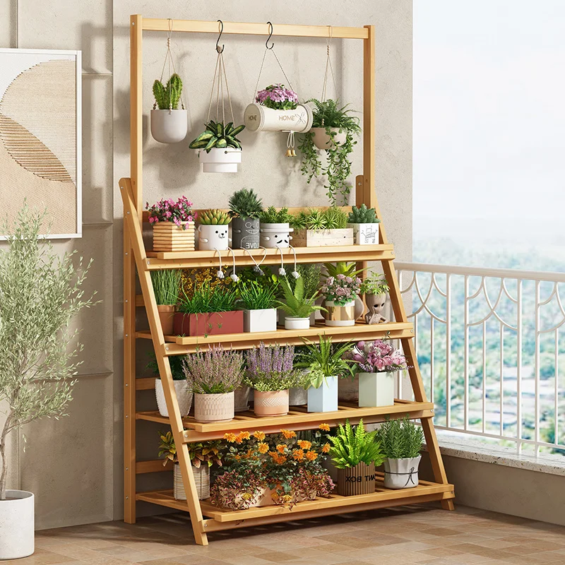 رف زهور من الخشب الصلب، أرفف ن - مراجعة Outdoor Furniture Balcony وسعره