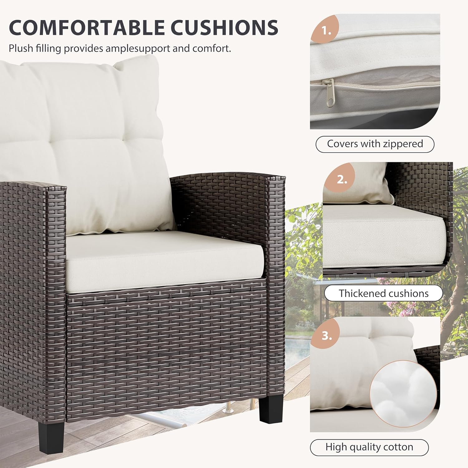 طقم بيسترو من الخيزران المضغوط - مراجعة Outdoor Furniture Balcony وسعره