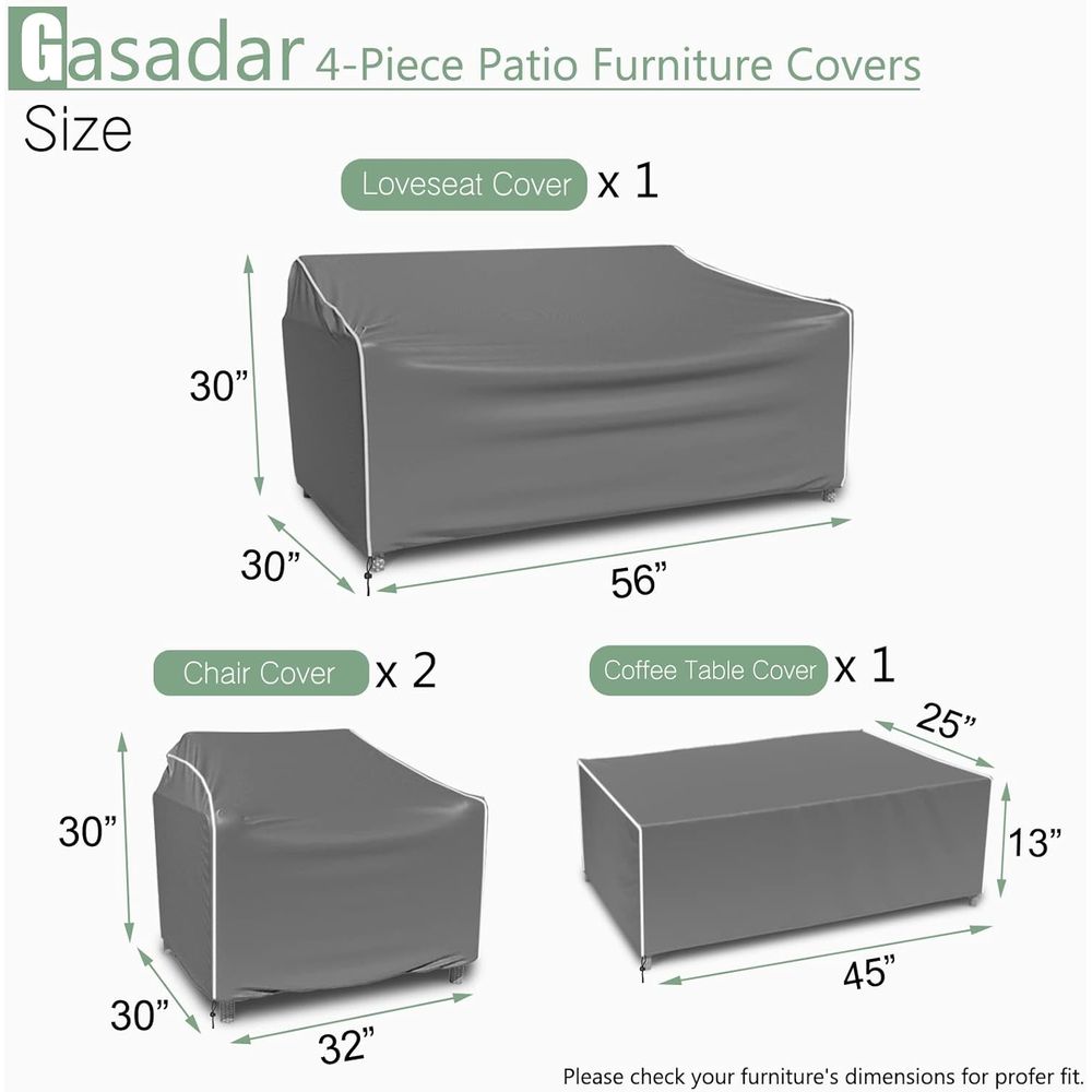 أغطية أثاث الفناء، مجموعة من 4 - مراجعة Outdoor Furniture In وسعره