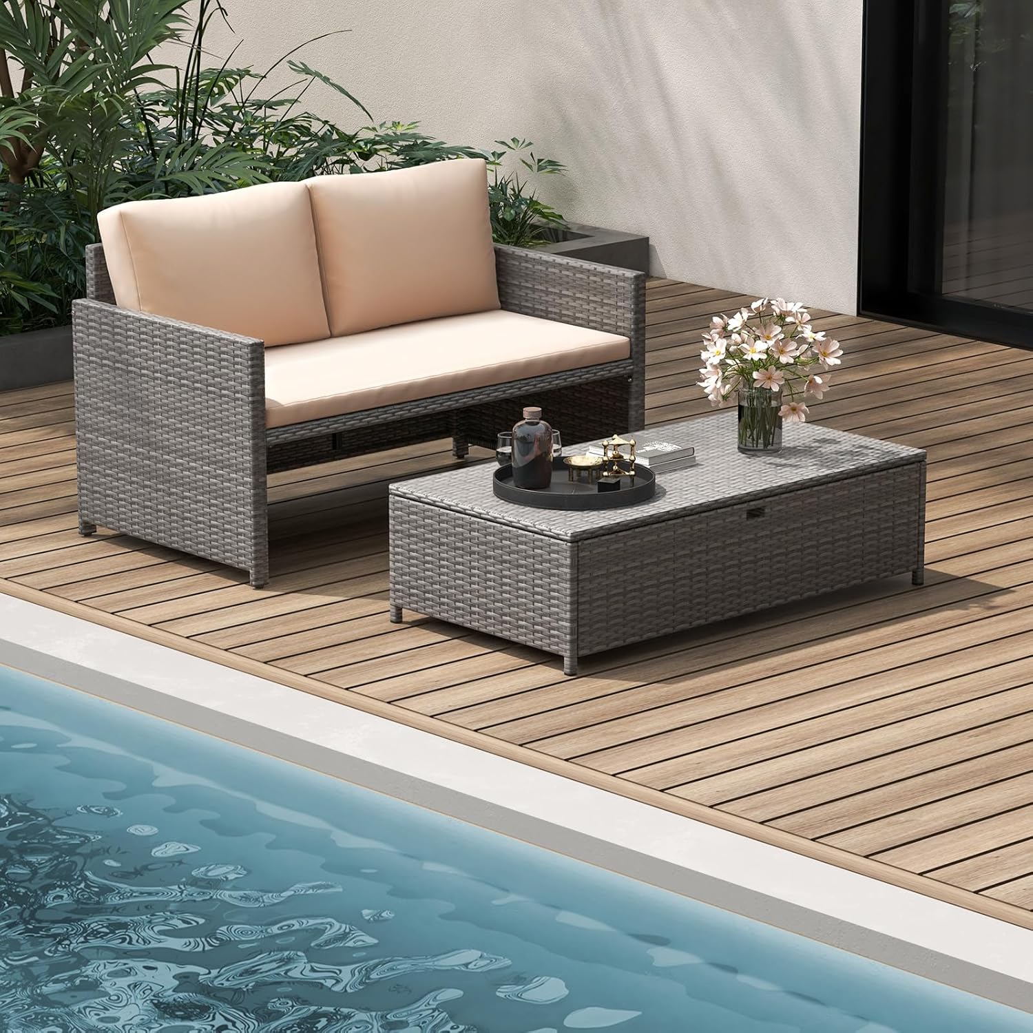 سرير نهاري من الخوص للفناء الخ - مراجعة Outdoor Furniture Balcony وسعره