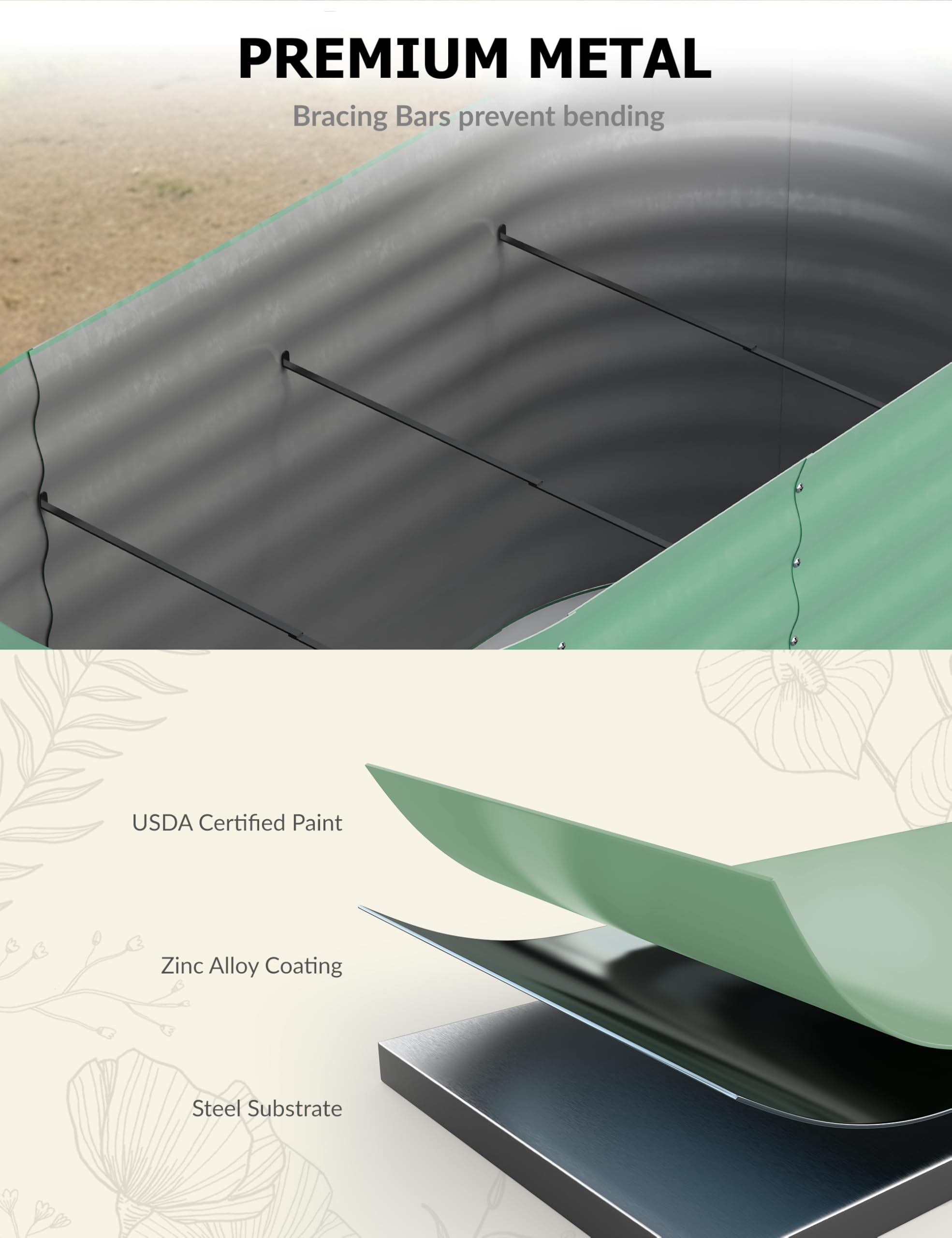 حوض زراعة مرتفع مجلفن مقاس 8×4 - مراجعة Planter Raised Metal وسعره