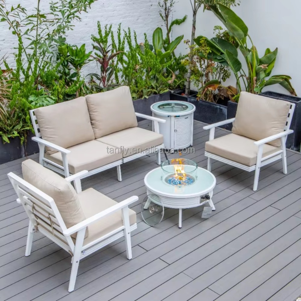 طقم أثاث خارجي للفنادق والفلل، - مراجعة Outdoor Furniture Fire Pit Set وسعره