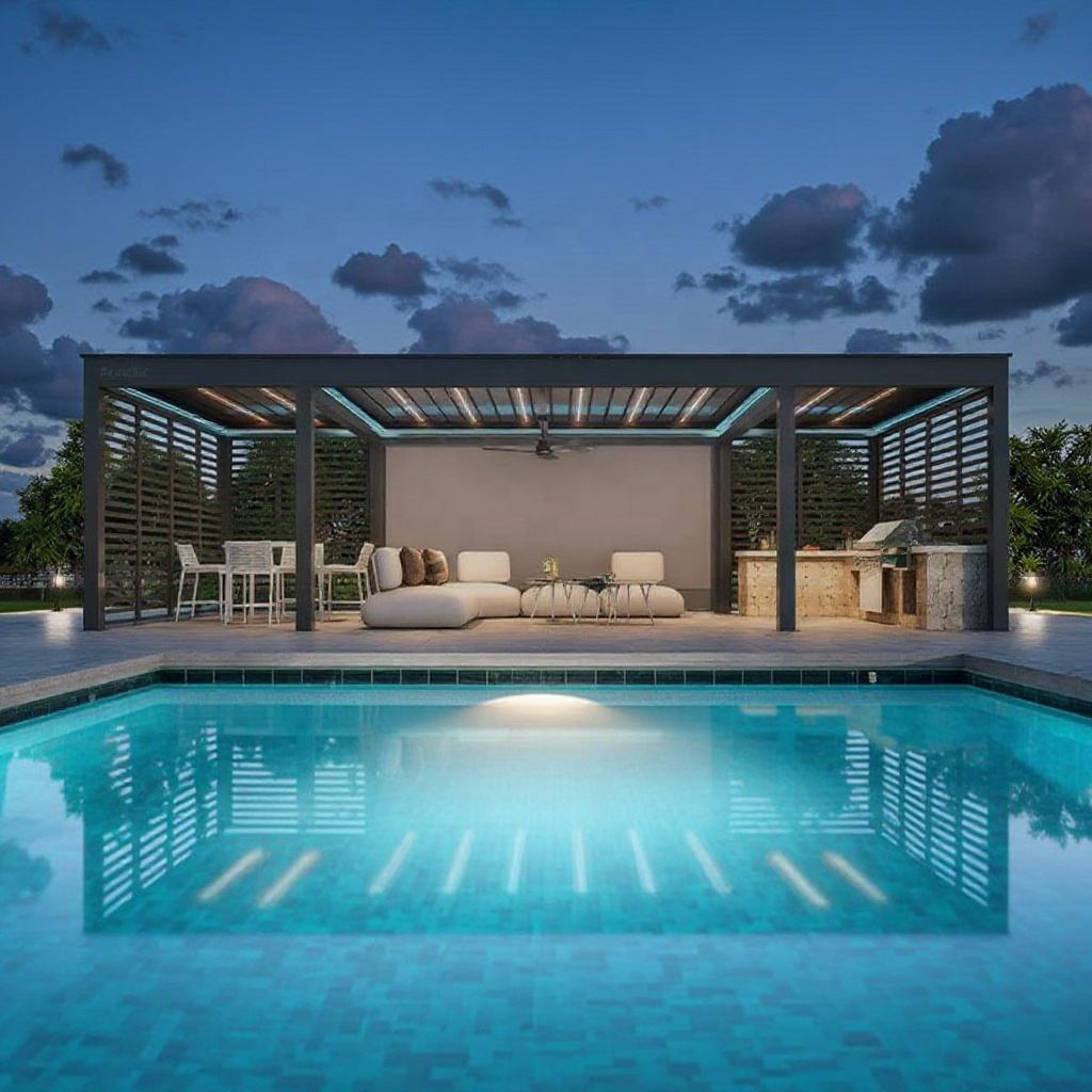بيرجولا مستطيلة من سبائك الألو - مراجعة Outdoor Furniture For Pool وسعره