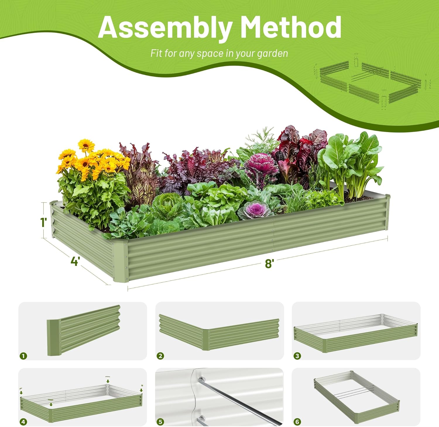 حوض زراعة خضروات معدني للاستخد - مراجعة Planter Raised Metal وسعره