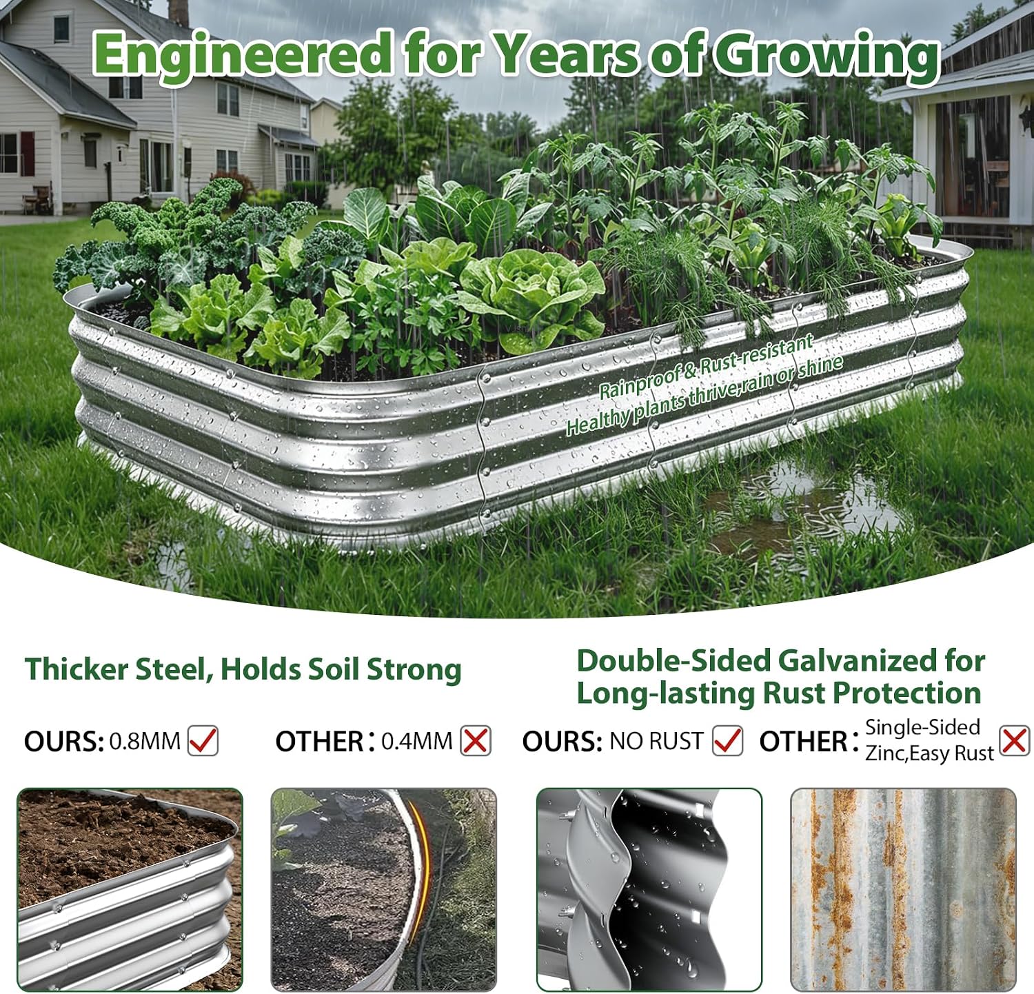 حوض زراعة مربع مجلفن 4×4 قدم - - مراجعة Planter Raised Metal وسعره