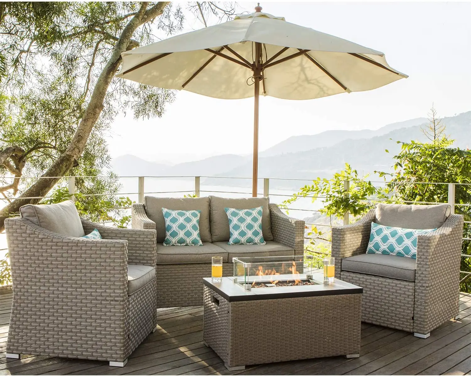 -أثاث خارجي مكون من 5 قطع أريك - مراجعة Outdoor Furniture Fire Pit Set وسعره