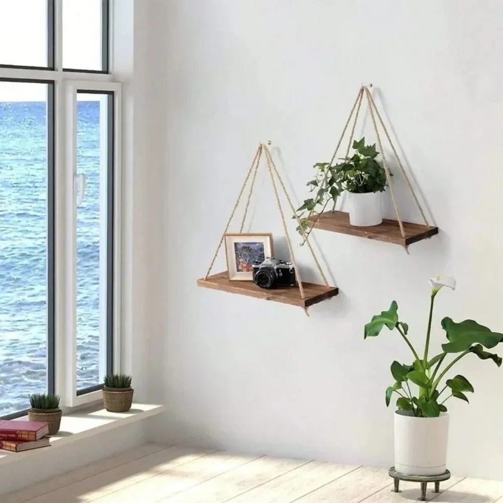 رف خشبي عائم مبتكر مع حبل تعلي - مراجعة Outdoor Furniture Balcony وسعره