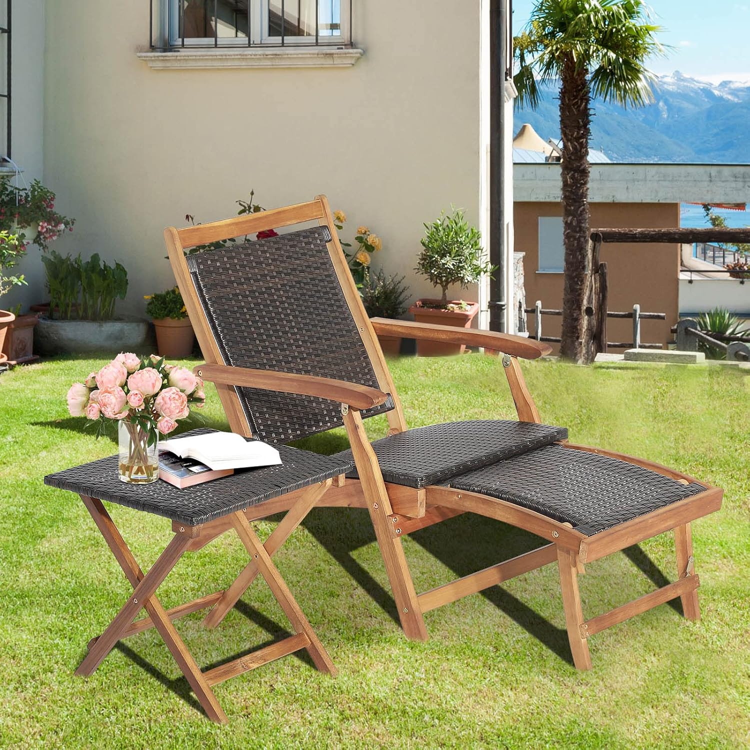 طقم كرسي استرخاء قابل للطي للف - مراجعة Outdoor Furniture Recliner Set وسعره