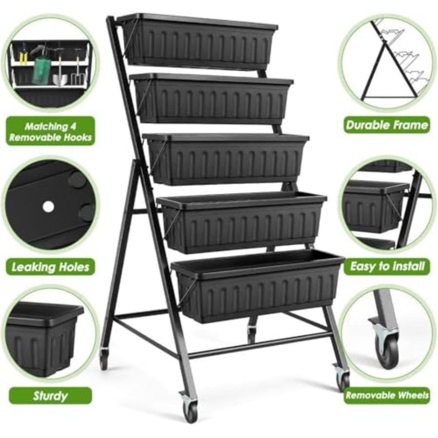 حوض زراعة عمودي مرتفع للاستخدا - مراجعة Planter Raised Metal وسعره