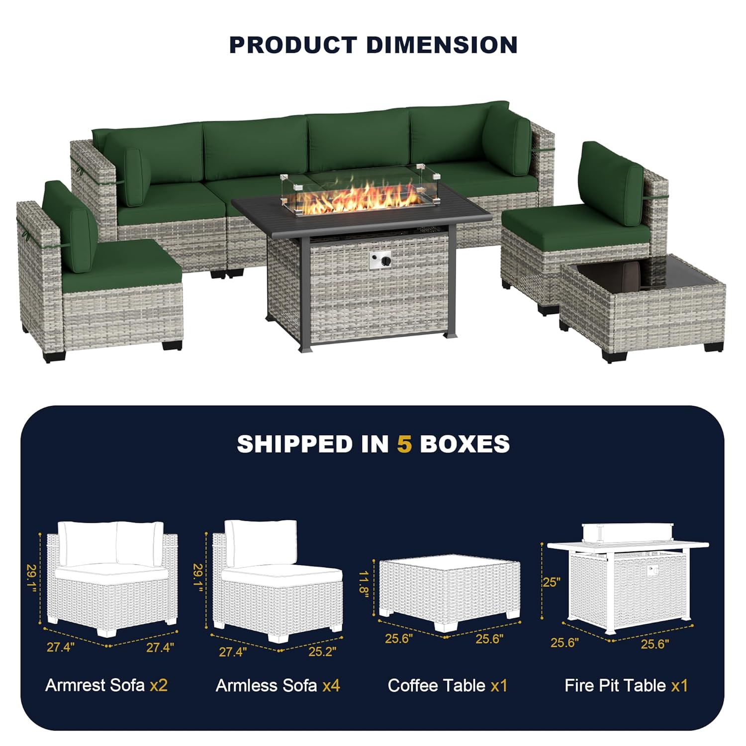 طقم أثاث خارجي مكون من 8 قطع م - مراجعة Outdoor Furniture Fire Pit Set وسعره