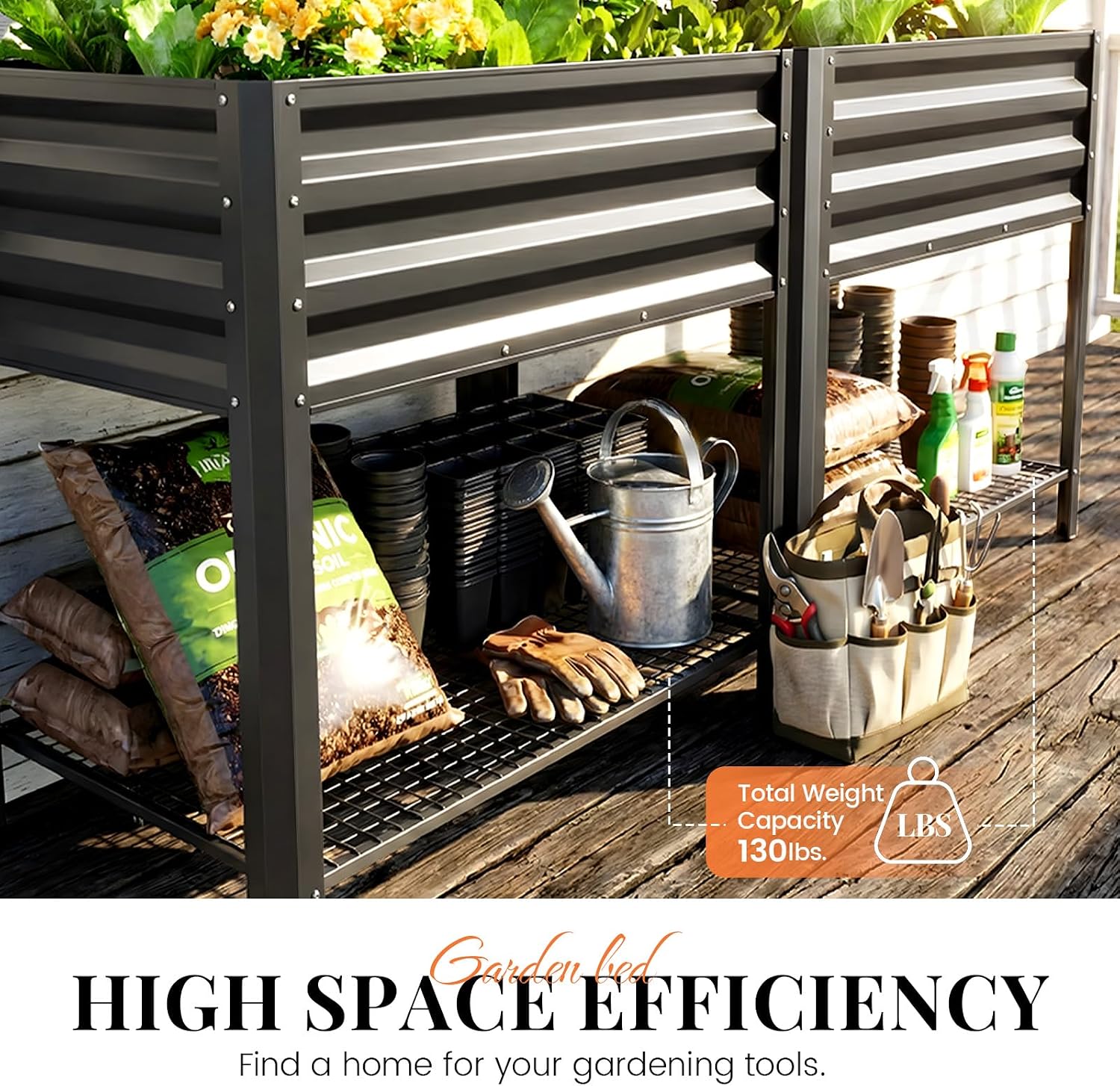 حوض زراعة مرتفع مجلفن مع أرجل  - مراجعة Planter Raised Metal وسعره