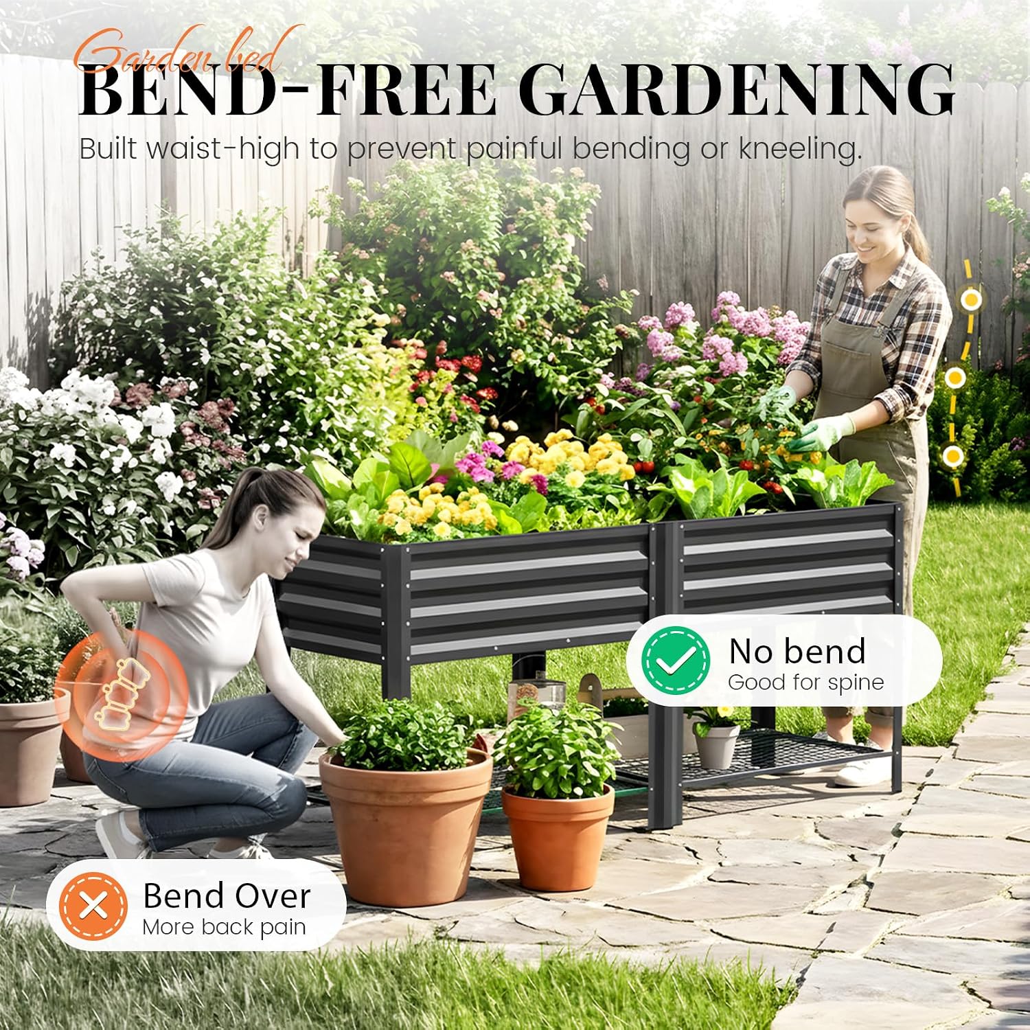 حوض زراعة مرتفع مجلفن مع أرجل  - مراجعة Planter Raised Metal وسعره